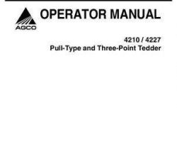 AGCO 700730328B Operator Manual - 4210 / 4227 Tedder (pull type & 3 point)