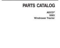 AGCO 700730431C Parts Book - 9365 Windrower Tractor