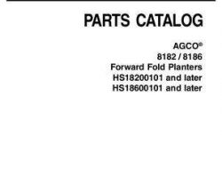 AGCO 700730631B Parts Book - 8182 / 8186 Planter (forward fold, eff sn 'HS')