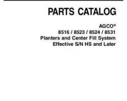 AGCO 700730638C Parts Book - 8516 / 8523 / 8524 / 8531 Planter (CFS, eff sn HS)