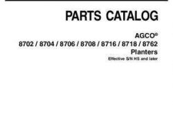 AGCO 700730641B Parts Book - 8702 / 8704 / 8706 / 8708 / 8716 / 8718 / 8762 Planter