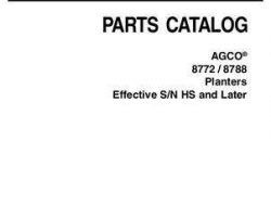 AGCO 700730644B Parts Book - 8772 / 8788 Planter (eff sn HS)