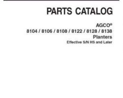AGCO 700730998B Parts Book - 8104 / 8106 / 8108 / 8122 / 8128 / 8138 Planter (eff sn 'HS')
