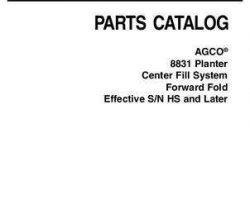 AGCO 700731031B Parts Book - 8831 Planter (CFS, forward fold, eff sn HS)