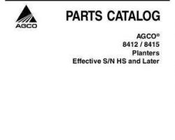 AGCO 700731064A Parts Book - 8412 / 8415 Planter (rigid narrow row wing fold, eff sn 'HS')