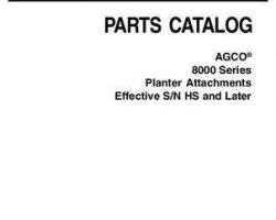 AGCO 700731116C Parts Book - 8000 Series Planter (attachments, eff sn 'HS')