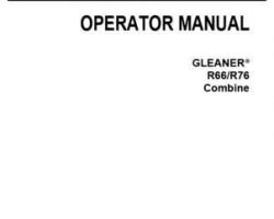 Gleaner 700732091B Operator Manual - R66 / R76 Combine (eff sn HUTx101, 2009)