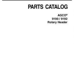 AGCO 700732212C Parts Book - 9190 / 9192 Rotary Header