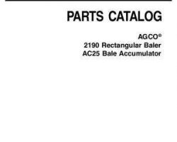 AGCO 700733266B Parts Book - 2190 Baler / AC25 Bale Accumulator
