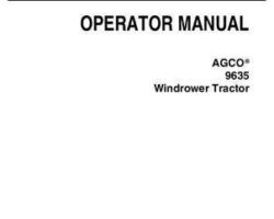 AGCO 700734205G Operator Manual - 9635 Windrower Tractor