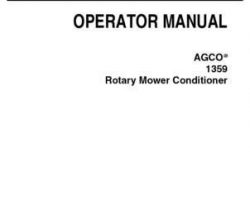AGCO 700734232C Operator Manual - 1359 Disc Mower Conditioner