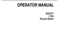AGCO 700734258D Operator Manual - 1734 Round Baler