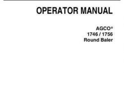 AGCO 700734270C Operator Manual - 1746 / 1756 Round Baler