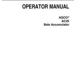 AGCO 700734308A Operator Manual - AC25 Bale Accumulator