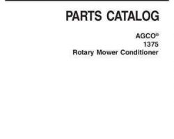 AGCO 700734801A Parts Book - 1375 Mower Conditioner (rotary)