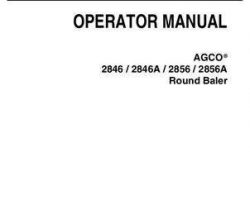 AGCO 700734977A Operator Manual - 2846 / 2846A / 2856 / 2856A Round Baler