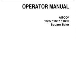 AGCO 700735839F Operator Manual - 1835 / 1837 / 1839 Small Square Baler