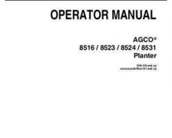 AGCO 700736961E Operator Manual - 8516 / 8523 / 8524 / 8531 Planter (w/o center fill, eff sn HS)