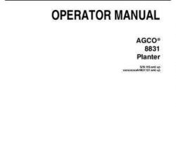 AGCO 700736987E Operator Manual - 8831 Planter
