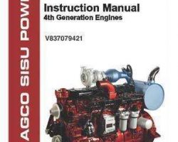 Massey Ferguson 700737157 Operator Manual - AGCO Power Sisu Diesel Engine (use V837079421)