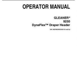 Gleaner 700737264G Operator Manual - 9250 Draper Header (DynaFlex)