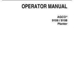 AGCO 700743654A Operator Manual - 9106 / 9108 Planter
