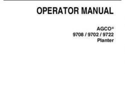 AGCO 700745763A Operator Manual - 9708 / 9702 / 9722 Planter