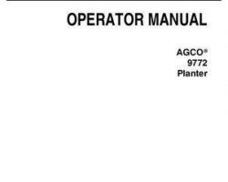 AGCO 700745766A Operator Manual - 9772 Planter