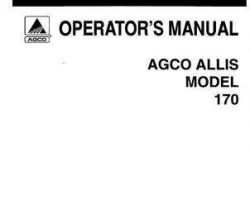 Allis Chalmers 70257354 Operator Manual - 170 Tractor (eff sn 07501)
