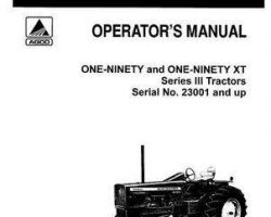 Allis Chalmers 70257949 Operator Manual - 190 Tractor (Series 3, eff sn 23001)