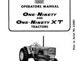 Allis Chalmers 70257950 Operator Manual - 190 / 190XT Tractor (prior sn 23001)