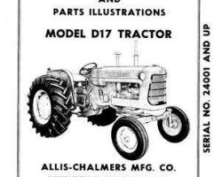 Allis Chalmers 70257962 Operator Manual - D17 Series 2 Tractor (gas, eff sn 24001 - 42000)