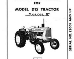 Allis Chalmers 70257965 Operator Manual - D15 Series 2 Tractor (gas & diesel, eff sn 13001)
