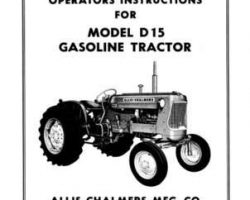 Allis Chalmers 70257967 Operator Manual - D15 Tractor (gas, prior sn 13001)