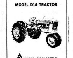 Allis Chalmers 70257969 Operator Manual - D14 Tractor (prior sn 19001)