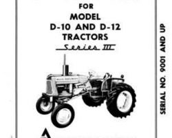Allis Chalmers 70257970 Operator Manual - D10 / D12 Tractor (eff sn 9001)
