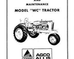 Allis Chalmers 70257978 Operator Manual - WC Tractor