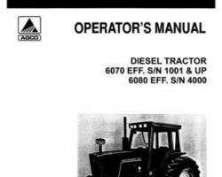 Allis Chalmers 70275862 Operator Manual - 6070 (eff sn 1001) / 6080 (eff sn 4000) Tractor