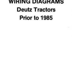 Deutz Fahr 70276487 Service Manual - Deutz Tractor Wiring Diagrams (prior to 1985)