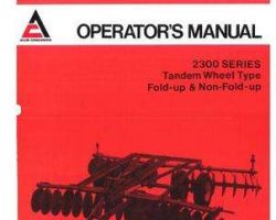 Allis Chalmers 70573261 Operator Manual - 2300 Series Disc (tandem wheel, fold & non-fold)