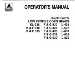Gleaner 70574010 Operator Manual - F330 / F335 / F430 / F435 / F437 / F438 Corn Head (1972)