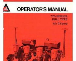 Allis Chalmers 70585905 Operator Manual - 700 Series (prior sn 451) / 770 (prior sn 703 Planter (air champ)
