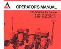 Allis Chalmers 70588176 Operator Manual - 770 Series Planter (Air Champ 4 & 6 Row)