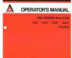 Allis Chalmers 70592748 Operator Manual - 600 Series Planter (non-fold, 110 - 244 inch frame, 1977)