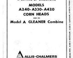 Gleaner 70828185 Operator Manual - A240 (eff sn 7501) / A2402 (eff sn 8001) Corn Head