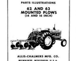 Allis Chalmers 70828418 Operator Manual - 62 / 63 Mounted Plow (14 - 16 ft)