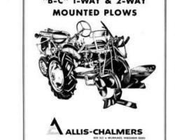 Allis Chalmers 70828441 Operator Manual - B / C Plow (1 & 2 way mounted)