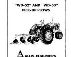 Allis Chalmers 70828448 Operator Manual - WD52 / WD53 Pickup Plow (2-3 bottom 2 way mounted)