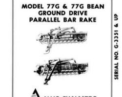 Allis Chalmers 70828457 Operator Manual - 77G Rake (ground driven, eff sn G3351)