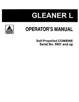 Gleaner 71184778 Operator Manual - L Combine (sn 5801-9000)